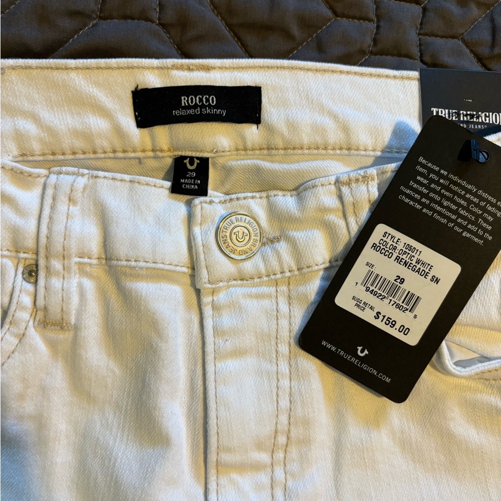 True Religion Women's White Rocco Jeans